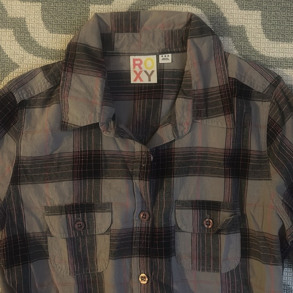 Medium Longsleeve Plaid Roxy Womens Button-down - Picture 2 of 3